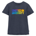 Kids' Premium T-Shirt  - "United in Diversity - LGBTQ" - heather denim