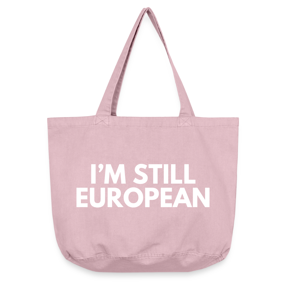 "I'M STILL EUROPEAN" - Vintage-Washed Shopper - vintage rose