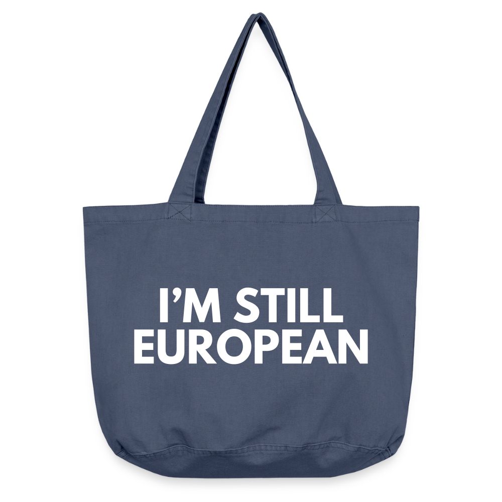 "I'M STILL EUROPEAN" - Vintage-Washed Shopper - vintage denim