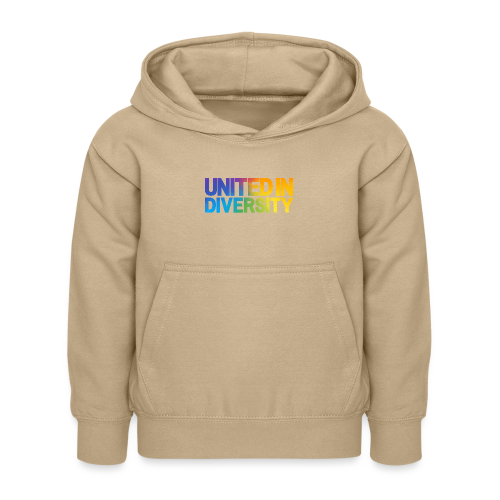Kids Hoodie - "United in Diversity - LGBTQ" - sand