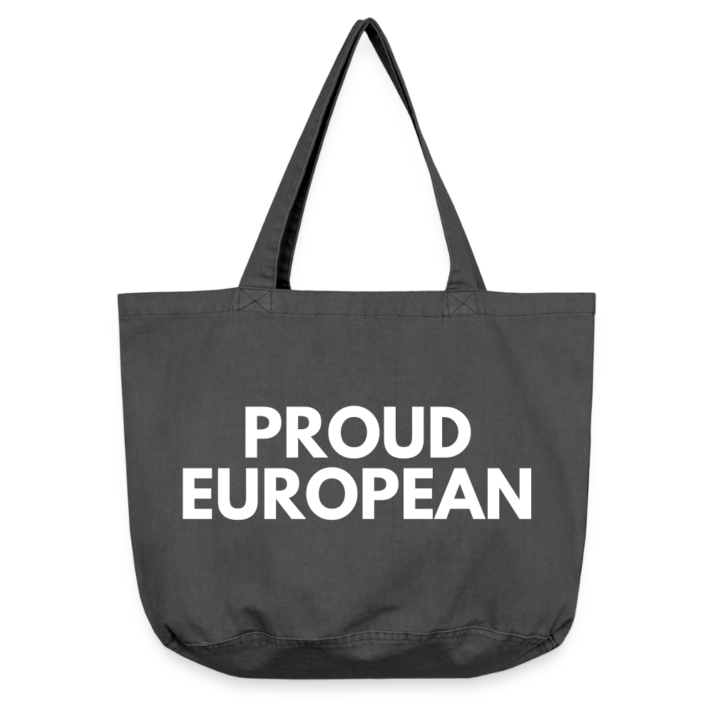 "PROUD EUROPEAN" - Vintage-Washed Shopper - vintage black