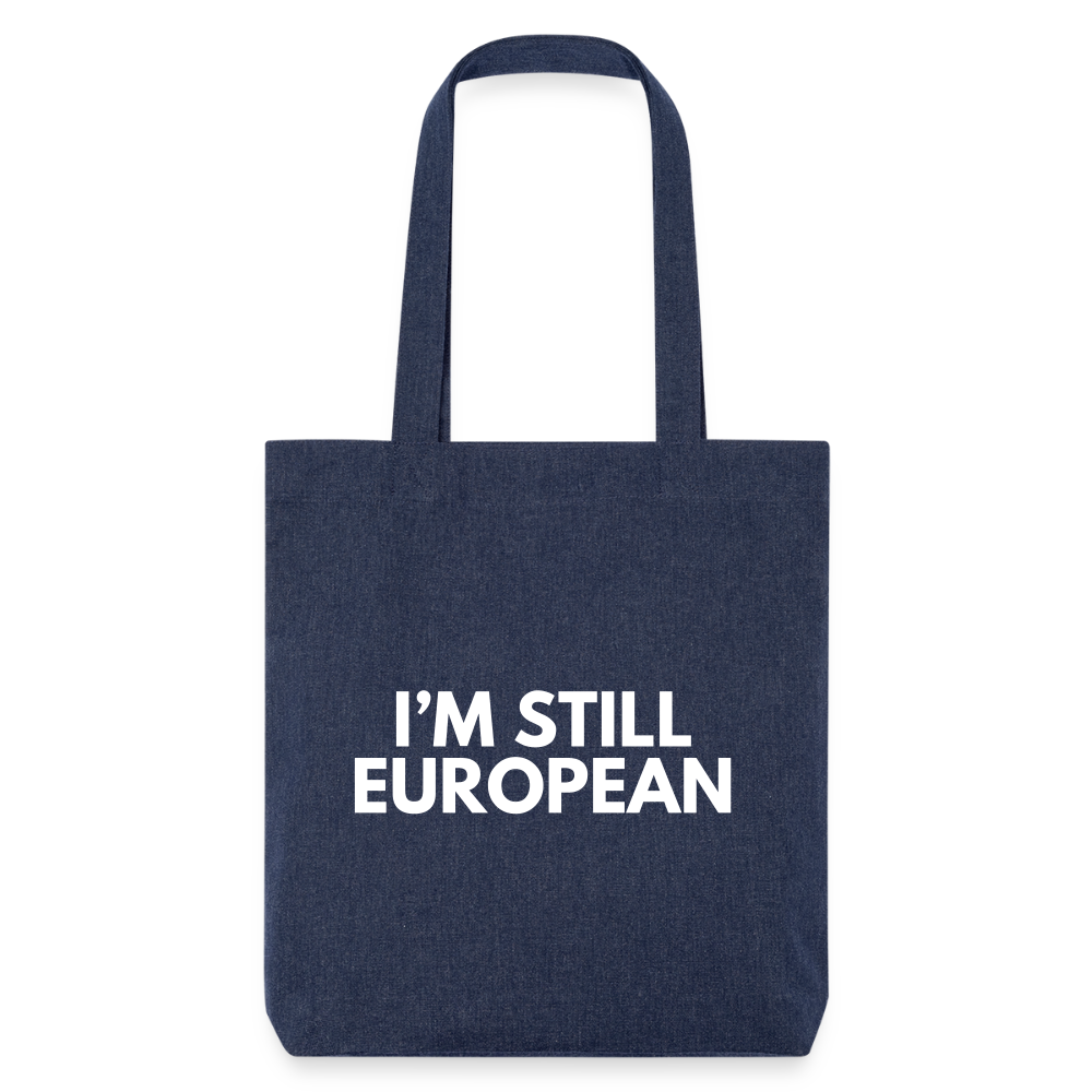 "I'M STILL EUROPEAN" - Stanley/Stella recycelter Heavyweight Stoffbeutel - melange blue