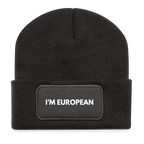 "I'M EUROPEAN" - Recycelte Patch Beanie - dark grey
