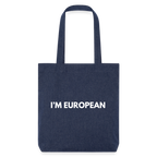 "I'M EUROPEAN" - Stanley/Stella recycelter Heavyweight Stoffbeutel - melange blue