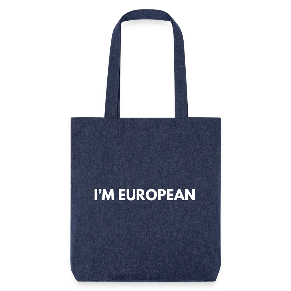 "I'M EUROPEAN" - Stanley/Stella recycelter Heavyweight Stoffbeutel - melange blue