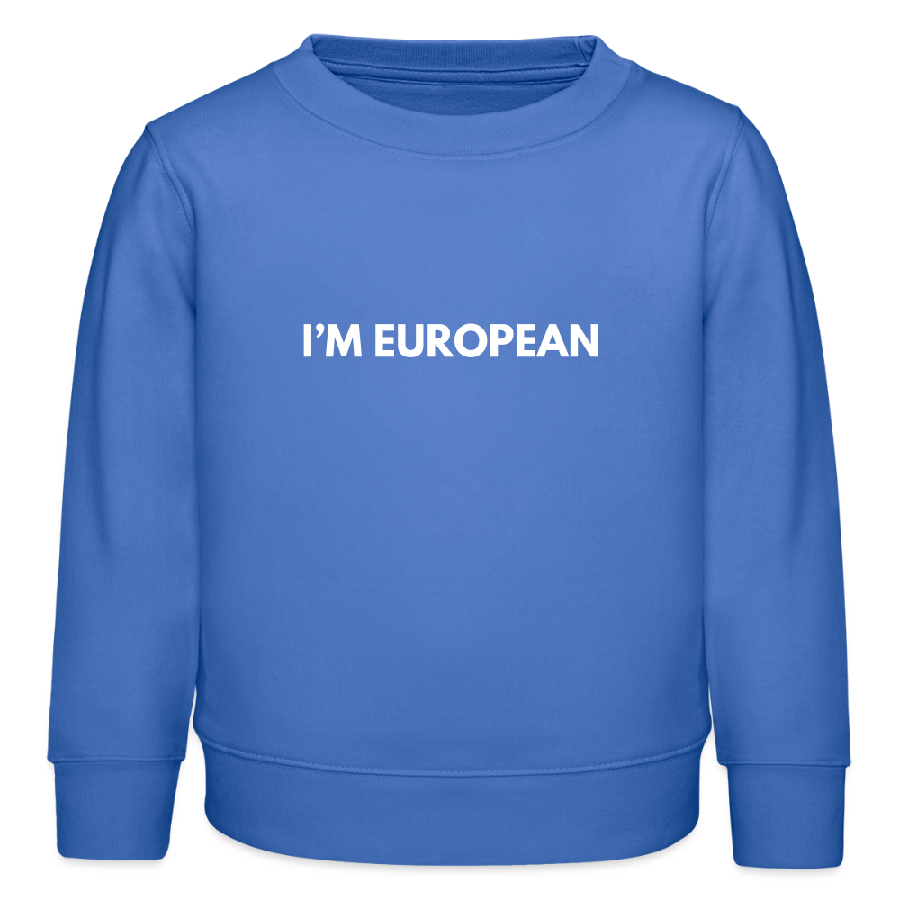 "I'M EUROPEAN" - Stanley/Stella Mini Changer Bio Kinder Sweatshirt - carolina blue