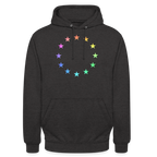 Unisex Hoodie - "12 Stars - LGBTQ" - charcoal grey