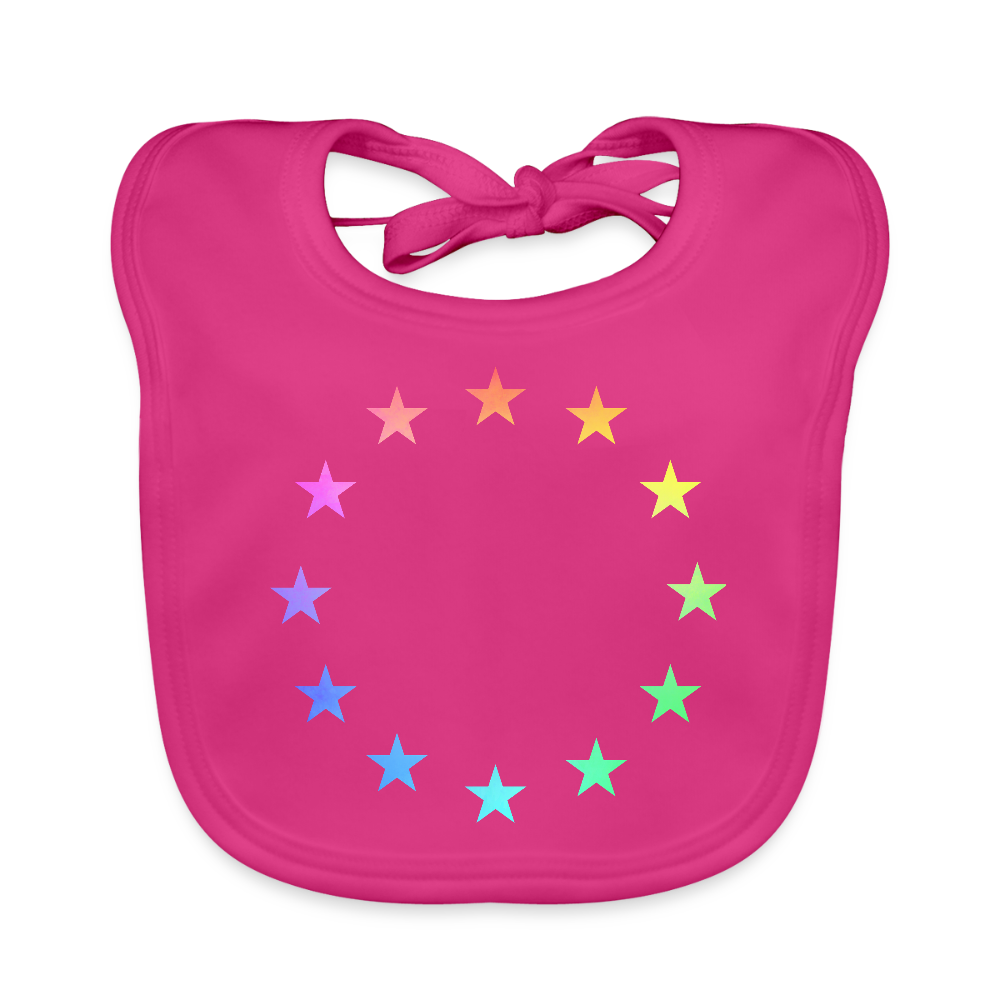 Baby Organic Bib - "12 Stars - LGBTQ" - fuchsia