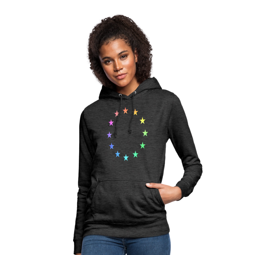 Women's Hoodie - "12 Stars - LGBTQ" - charcoal grey