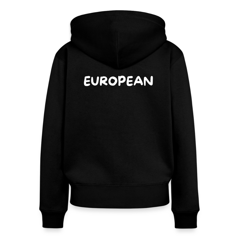 "EUROPEAN" - Frauen Premium Kapuzenjacke - black