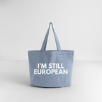 "I'M STILL EUROPEAN" - Vintage-Washed Shopper - Vintage Blue