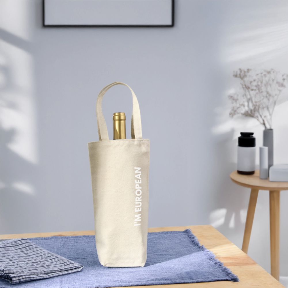 "I'M EUROPEAN" - Geschenkbeutel für Flaschen - nature