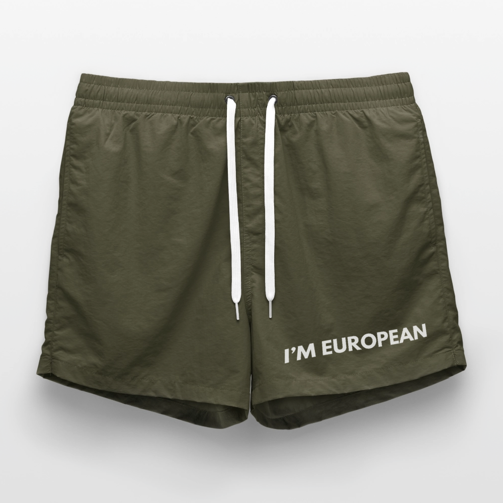 "I'M EUROPEAN" - Badeshorts - olive