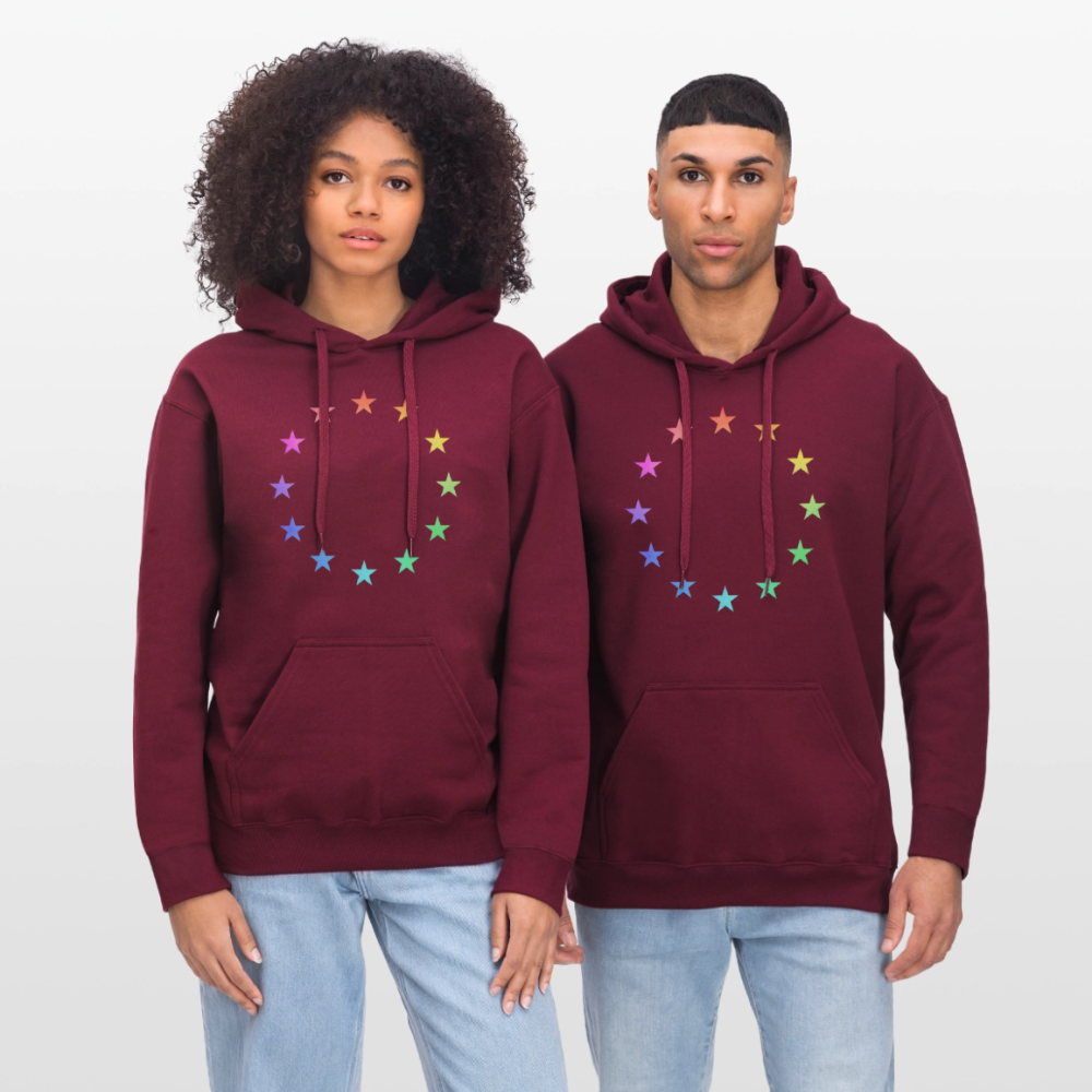 Gildan Unisex Softstyle® Midweight Hoodie - "12 Stars - LGBTQ" - maroon