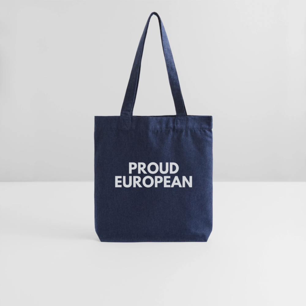 "PROUD EUROPEAN" - Stanley/Stella recycelter Heavyweight Stoffbeutel - melange blue