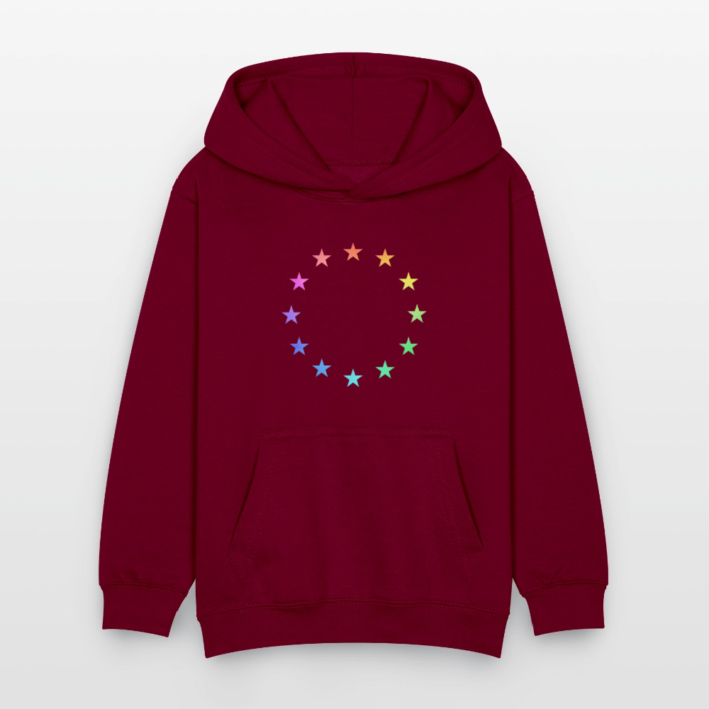 Kids Hoodie - "12 Stars - LGBTQ" - bordeaux