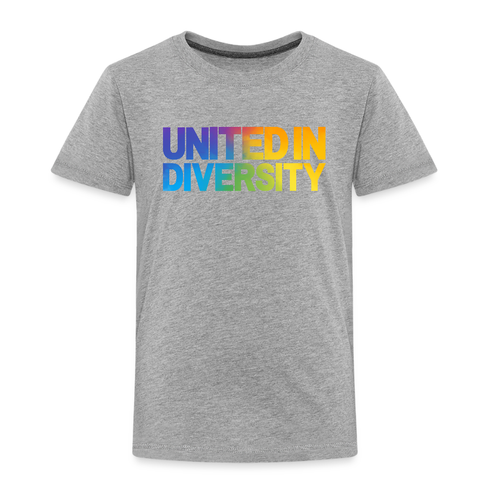 Kids' Premium T-Shirt  - "United in Diversity - LGBTQ" - heather grey