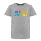 Kids' Premium T-Shirt  - "United in Diversity - LGBTQ" - heather grey