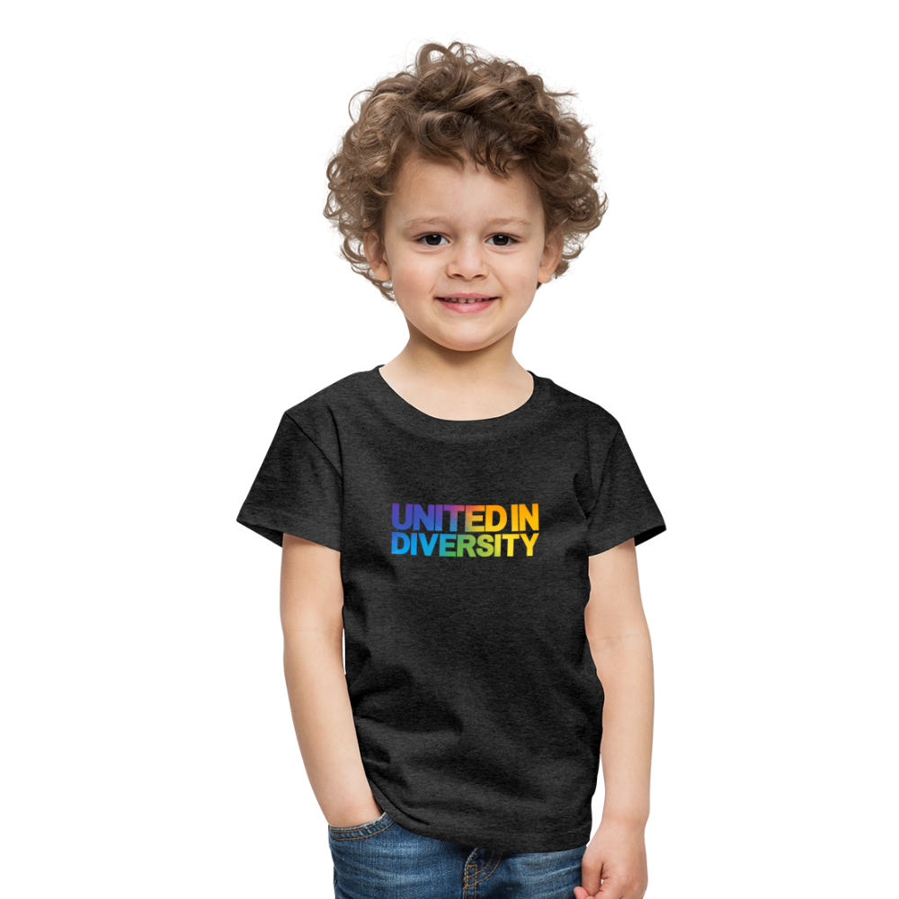 Kids' Premium T-Shirt  - "United in Diversity - LGBTQ" - charcoal grey