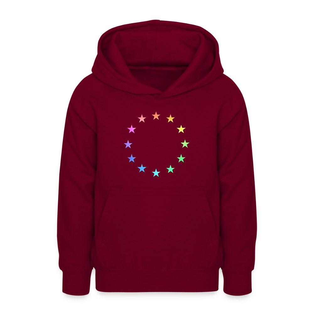 Teen Hoodie - "12 Stars - LGBTQ" - bordeaux