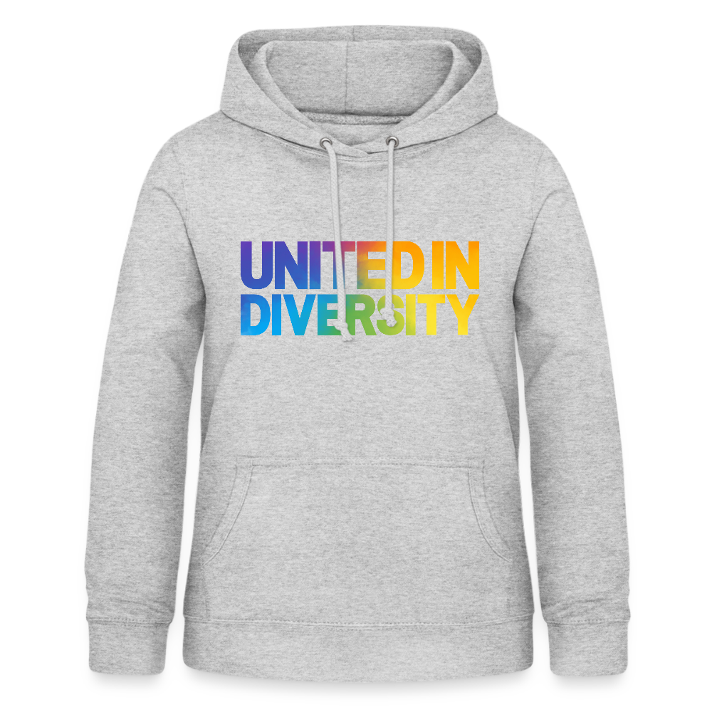 Women's Hoodie - "United in Diversity - LGBTQ" - light heather grey