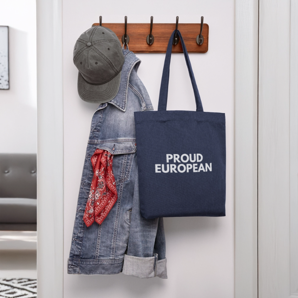 "PROUD EUROPEAN" - Stanley/Stella recycelter Heavyweight Stoffbeutel - melange blue