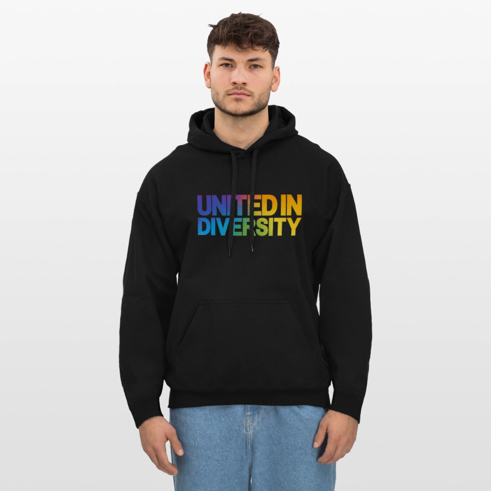 Gildan Unisex Softstyle® Midweight Hoodie  - "United in Diversity - LGBTQ" - black