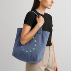 Vintage-washed Shopper - "12 Stars - LGBTQ" - vintage denim