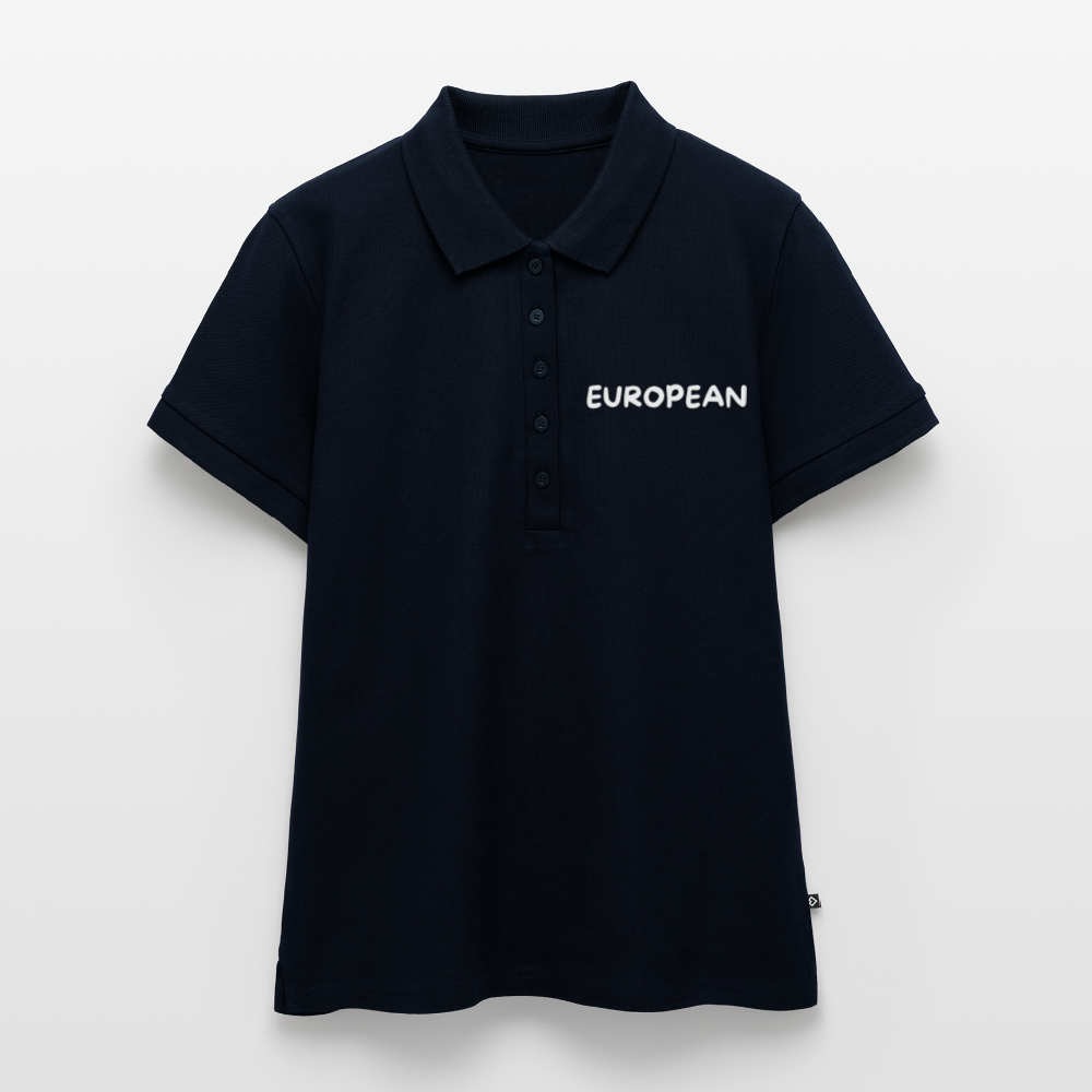"EUROPEAN" - Frauen Premium Bio Polo Shirt - navy
