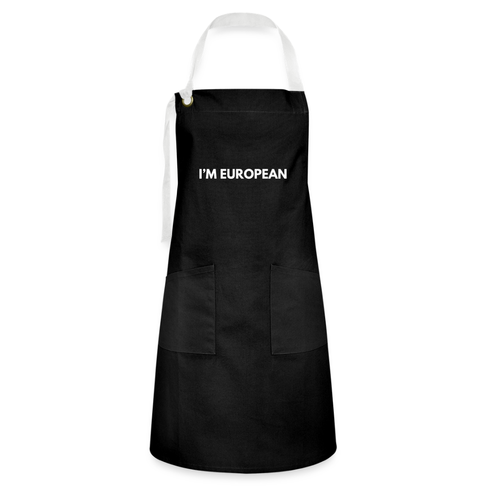 "I'M EUROPEAN" - Kontrastschürze - black/white