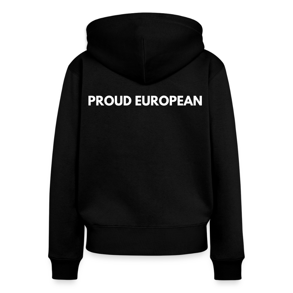 "PROUD EUROPEAN" - Frauen Premium Kapuzenjacke - black