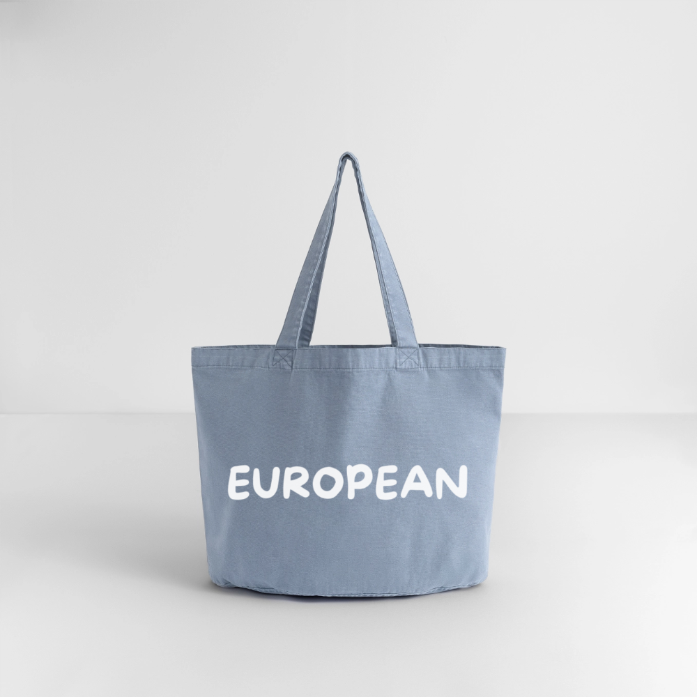 "EUROPEAN" - Vintage-Washed Shopper - Vintage Blue