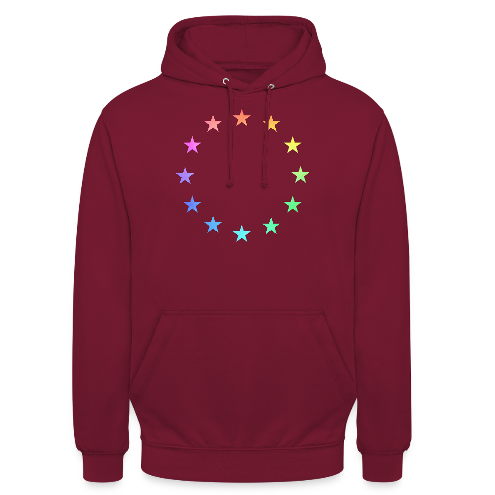 Unisex Hoodie - "12 Stars - LGBTQ" - bordeaux