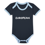 "EUROPEAN" - Baby Bio-Kurzarm-Kontrastbody - navy/sky