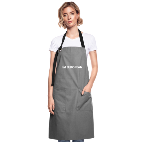 "I'M EUROPEAN" - Kontrastschürze - grey/black