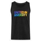 Men’s Premium Tank Top - "United in Diversity - LGBTQ" - charcoal grey