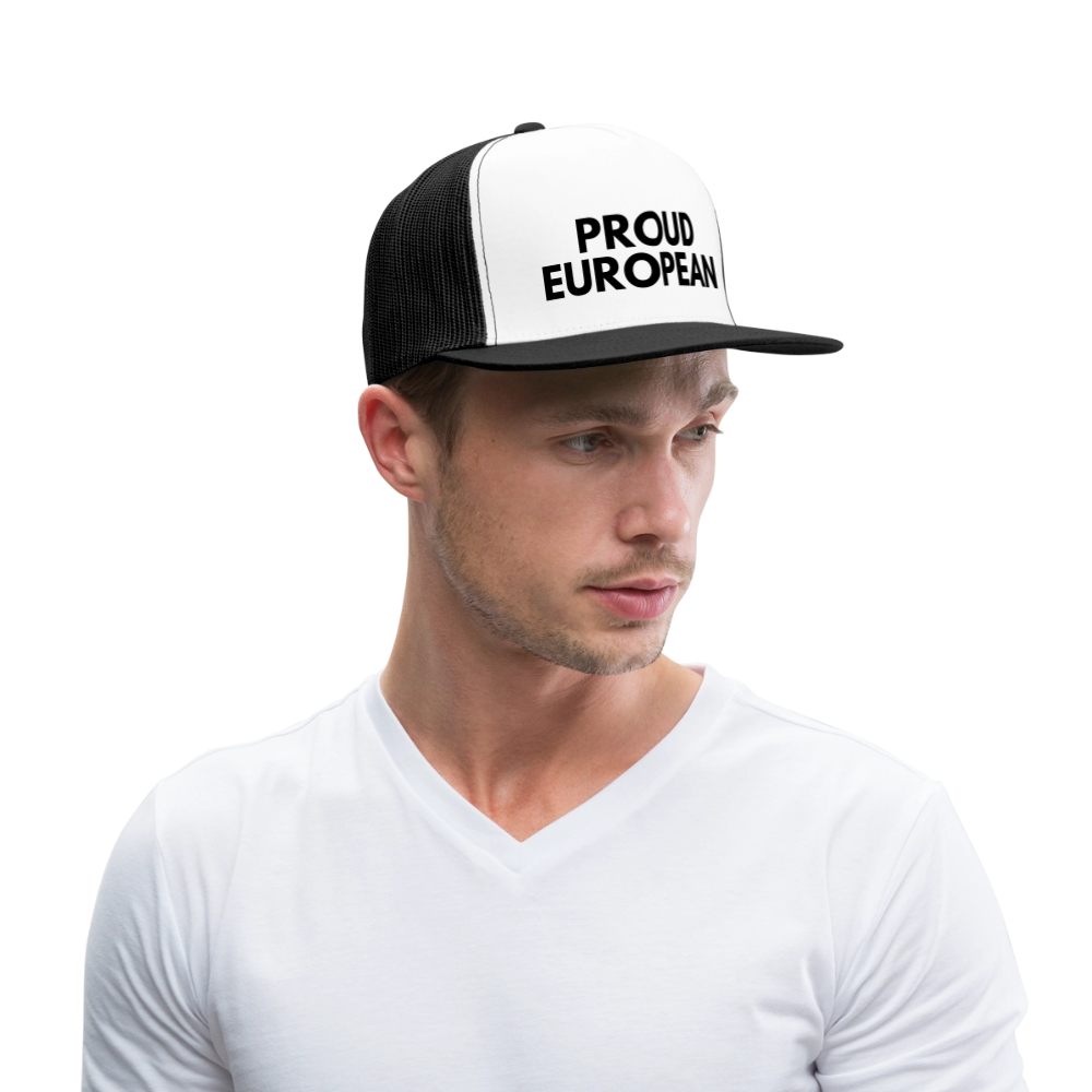 "PROUD EUROPEAN" - Trucker Cap - white/black