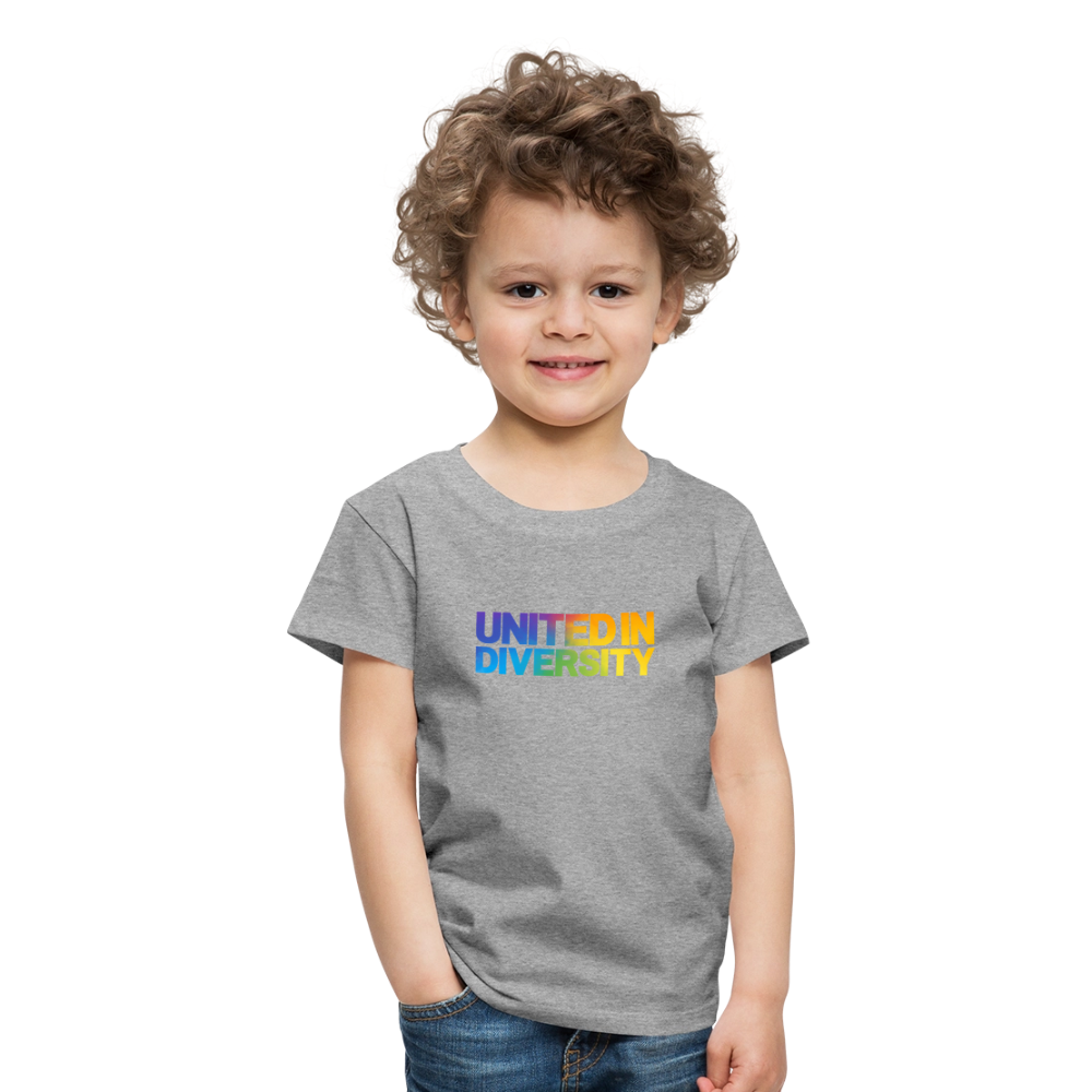 Kids' Premium T-Shirt  - "United in Diversity - LGBTQ" - heather grey