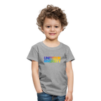 Kids' Premium T-Shirt  - "United in Diversity - LGBTQ" - heather grey