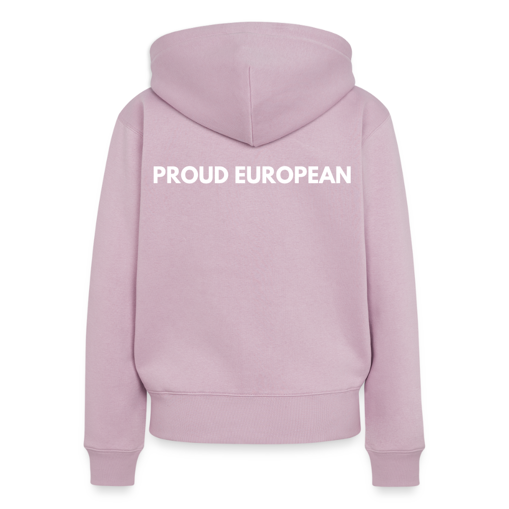 "PROUD EUROPEAN" - Frauen Premium Kapuzenjacke - dusky pink