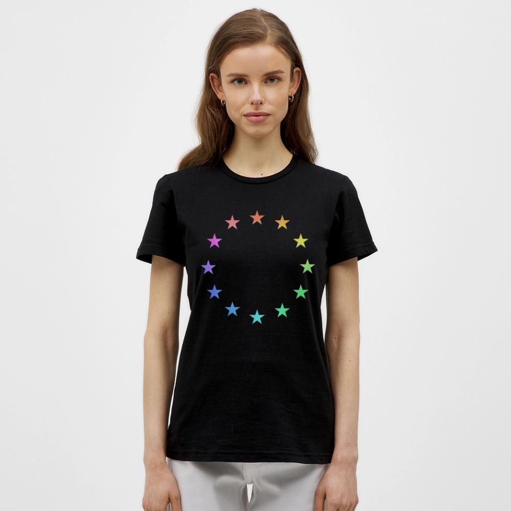 Women's T-Shirt - "12 Stars - LGBTQ" - black