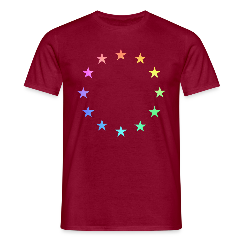 Men's T-Shirt - "12 Stars - LGBTQ" - brick red