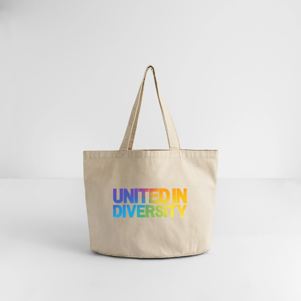 Vintage-washed Shopper - "United in Diversity - LGBTQ" - vintage sand 