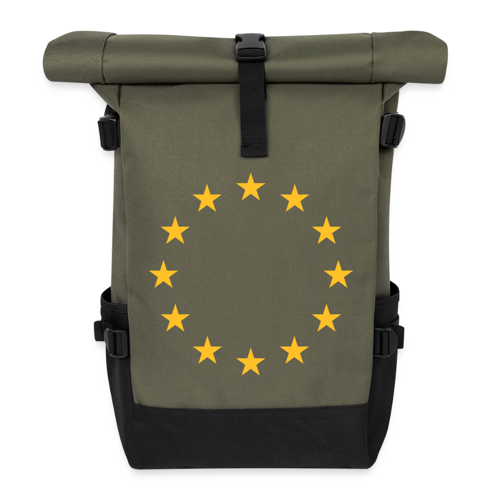 "12-Stars" - Roll Top Backpack - olive/black
