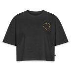"12-stars-mini" - Frauen Oversized Bio Cropped T-Shirt - heather anthracite