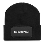 "I'M EUROPEAN" - Recycelte Patch Beanie - black