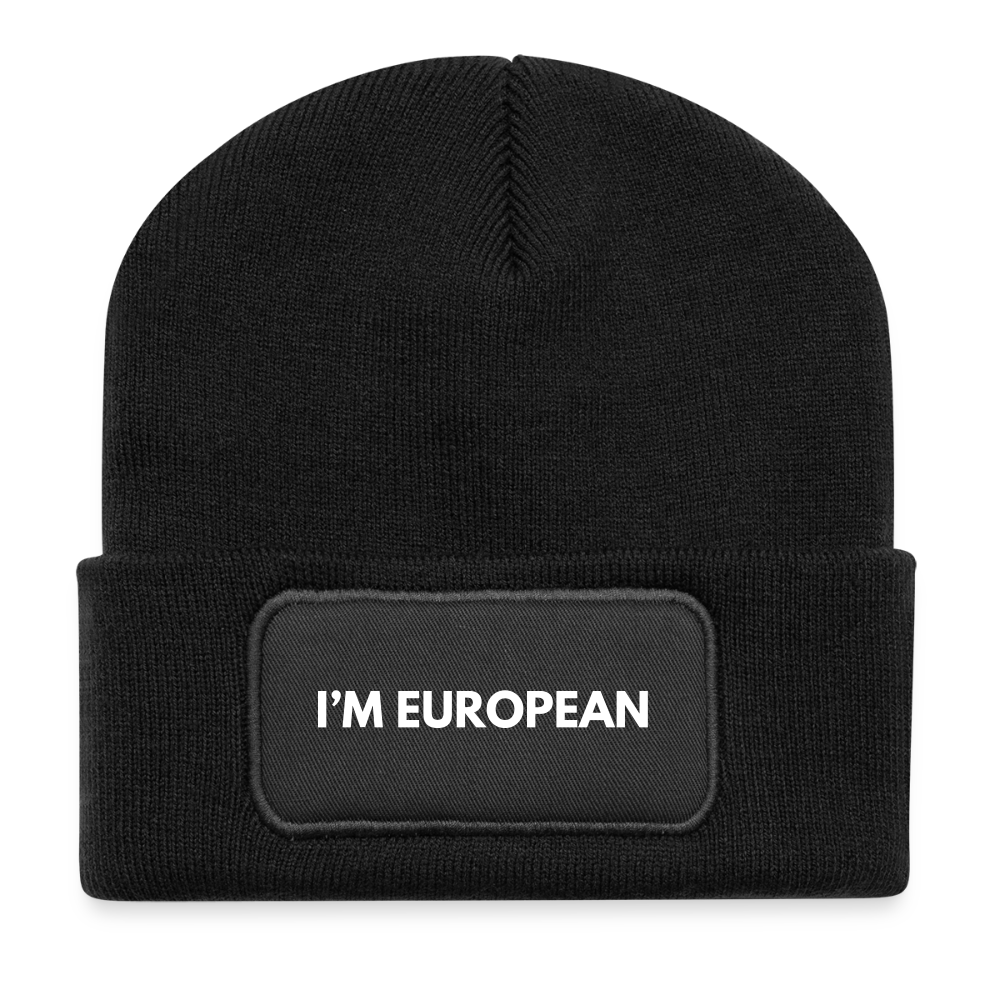 "I'M EUROPEAN" - Recycelte Patch Beanie - black