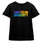 Kids' Premium T-Shirt  - "United in Diversity - LGBTQ" - black