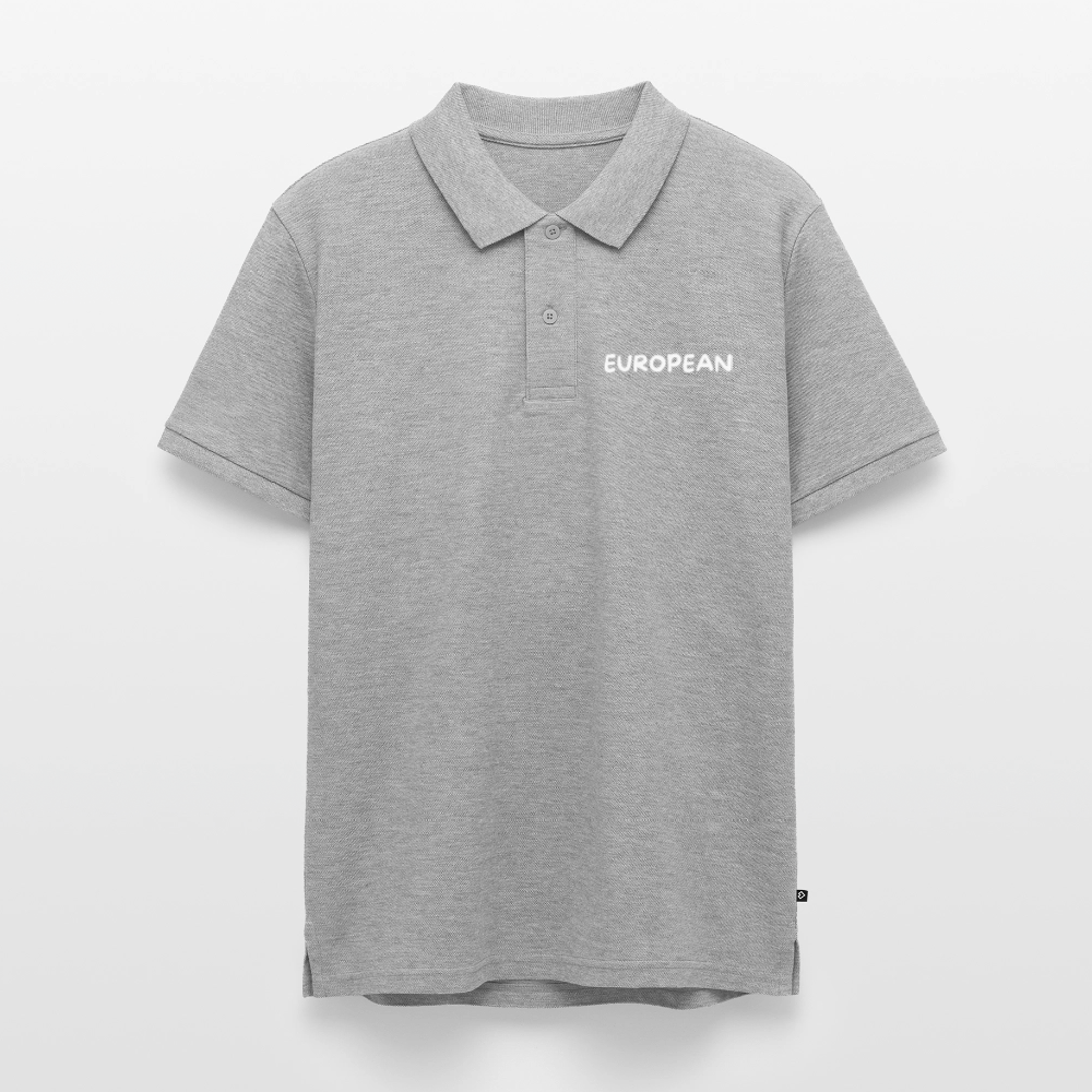 "EUROPEAN" - Männer Premium Bio Polo Shirt - heather grey