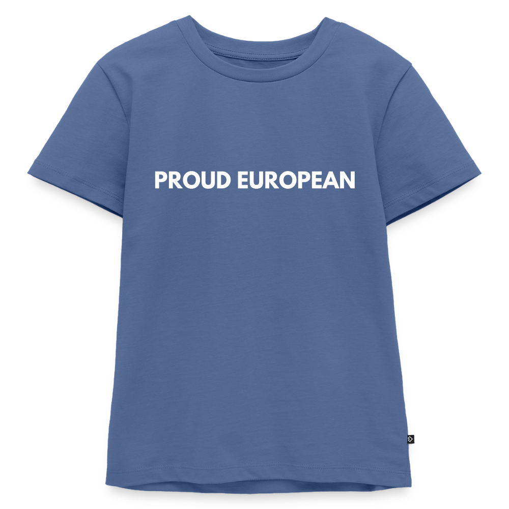 "PROUD EUROPEAN" - Kinder Premium T-Shirt - stone blue